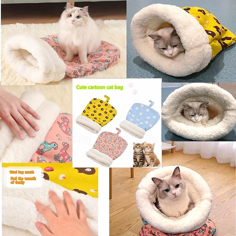 Cat Cat Beds Pet Sleeping Nest Cute Fabric Plush Fabric for Large Medium Small Dogs and Cats3