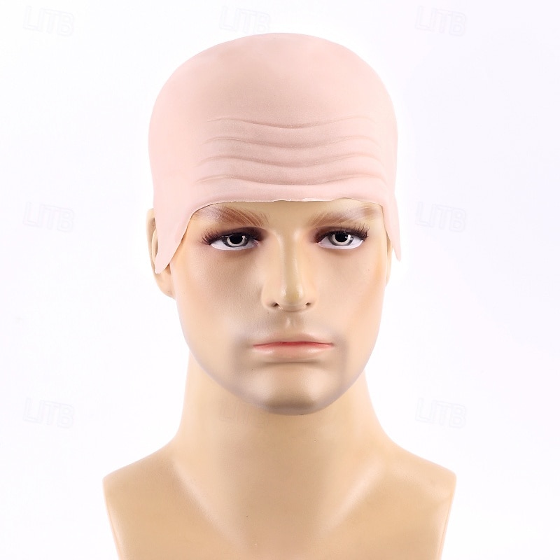 Halloween Fake Scalp Simulation Scalp Wig Role Play Monk Bald Cosplay Masquerade Props