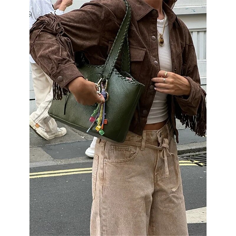 Women's Casual Jacket Outdoor Street Daily Wear Fall Short Coat Regular Fit Thermal Warm Breathable Stylish Casual Jacket Long Sleeve Plain Tassel Fringe with Pockets Brown3