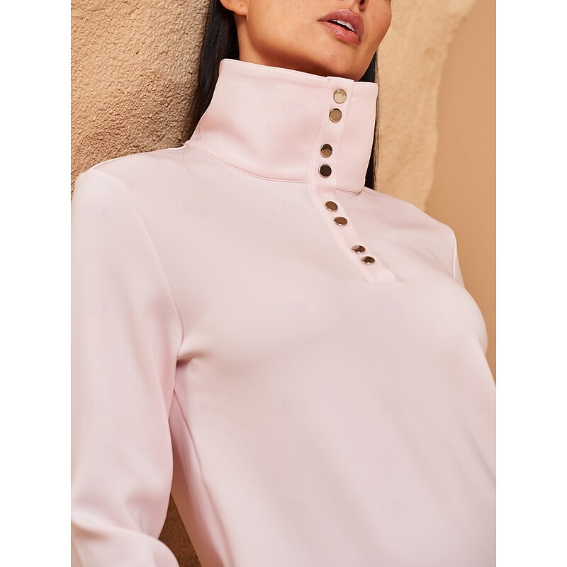 Women's Golf Pullover Sweatshirt Black White Pink Long Sleeve Top Ladies Golf Attire Clothes Outfits Wear Apparel3