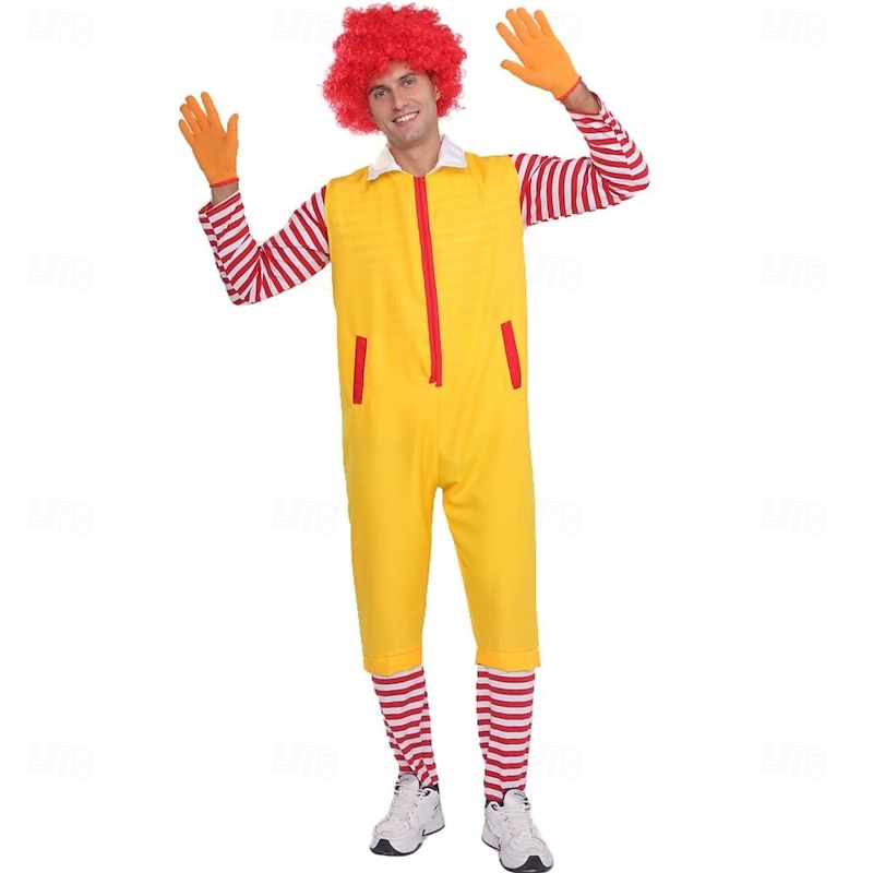 Joker Clown Halloween Costume Jumpsuit Carnival Costume One Piece Cosplay Kid's Adults' Men's Women's Boys' Halloween Carnival Mardi Gras Performance Party Stage Easy Halloween Costumes Dress Up4