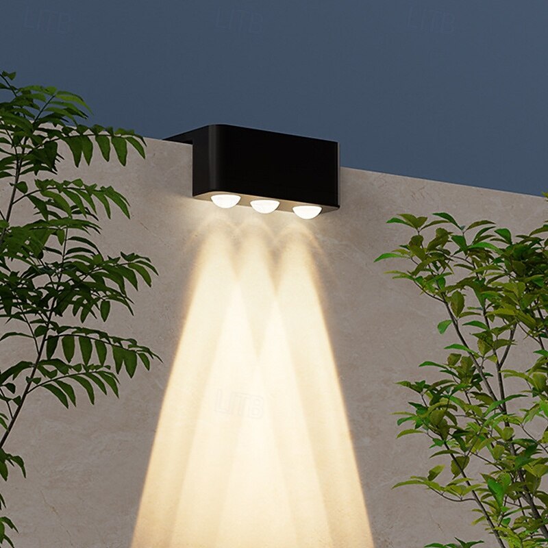 4/8pcs Solar Powered Outdoor Wall Lights Garden Pathway Step Lights High-Efficiency Silicon Panels No Wiring Required Optical Control with Installation Hardware2