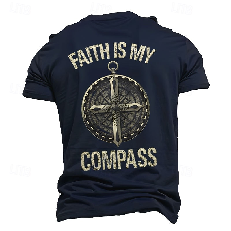 Men's T-Shirt Faith is My Compass Graphic Short Sleeve Lifestyle Spiritual3