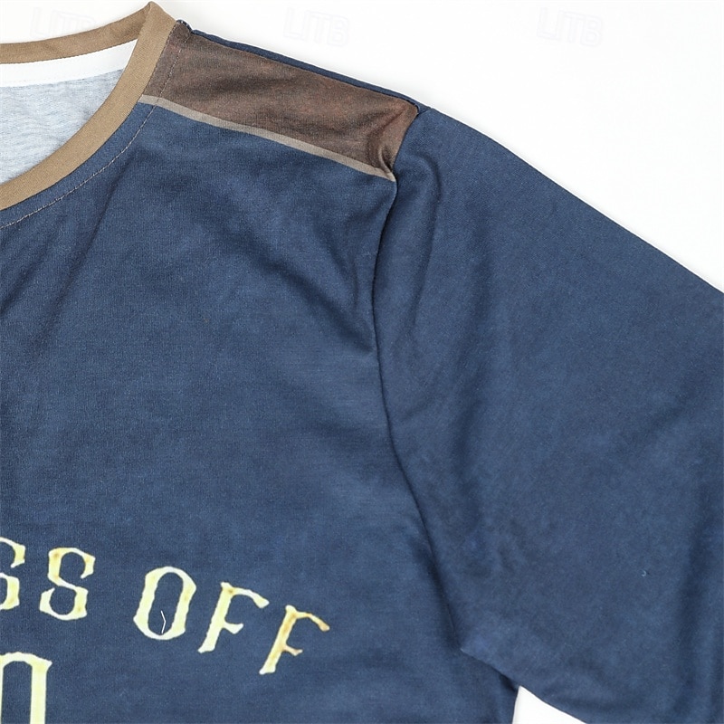 "Don't Piss Off Old People" Humorous Men's Long Sleeve Henley Graphic Tee 8