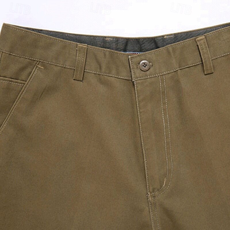 Men's Dress Pants Trousers Chinos Buttons Pocket Solid Color Comfort Formal Party Work Fashion Classic Style ArmyGreen Black Micro-elastic2