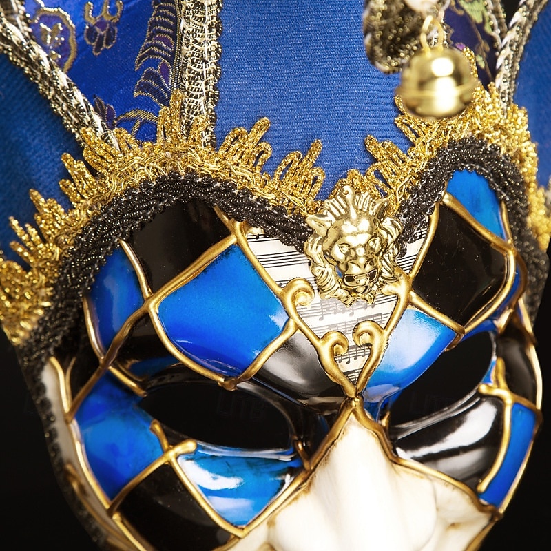 Harlequin Halloween Venetian Mask Arlecchino Carnival Mask Full Face Adults' Men's Halloween Carnival Mardi Gras Party Masquerade Carnival of Venice Easy Halloween Costumes Dress Up2