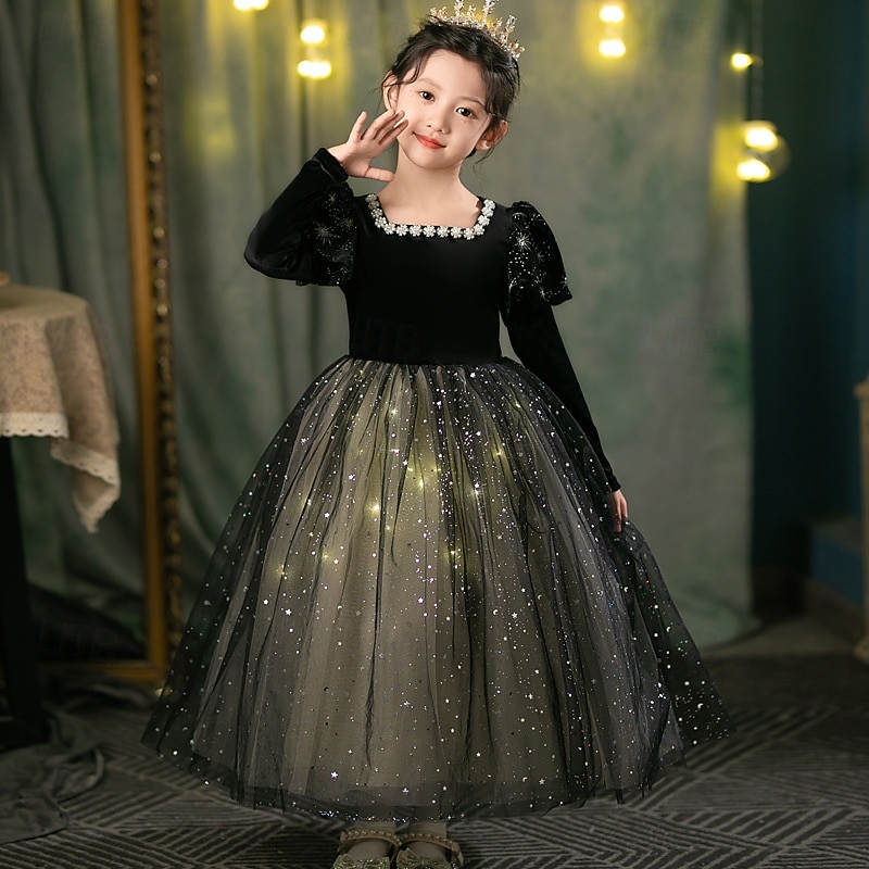 Frozen Princess Fairytale Elsa Flower Girl Dress Theme Party Costume Tulle Dresses Cosplay Costume Movie Cosplay for Girls' Kid's Christmas Carnival New Year Performance Birthday Party2