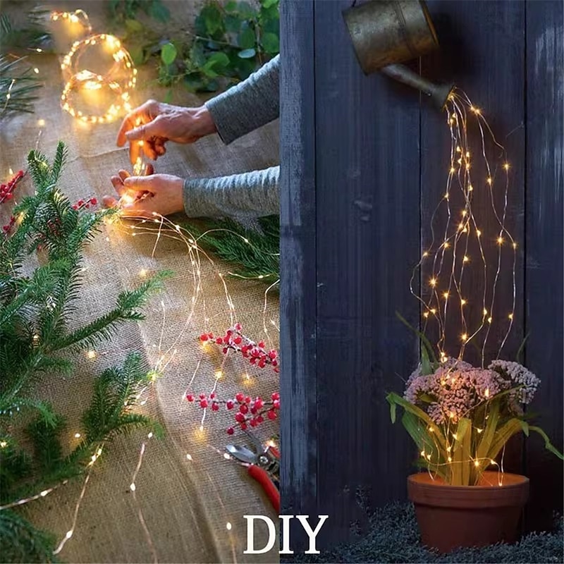 Christmas LED Firefly Bunch Lights, 2m 200 LEDs Waterfall Tree Vine String Lights Outdoor Christmas Garland for Holiday Christmas Decoration2