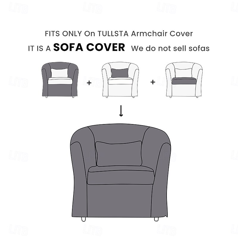 100% Cotton Armchair Cover Solid Color Quilted Cotton Slipcovers TULLcover LITB PRIME cover2