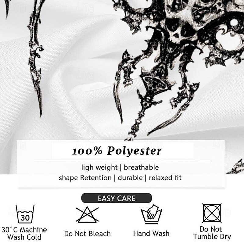 Men's Cool Skulls Button Up Shirt Long Sleeve Fashion Casual Party Evening Wear Street Daily Fall Winter Spring & Summer Shirt Collar Button Up 3D Print White Red Blue Purple Gray3