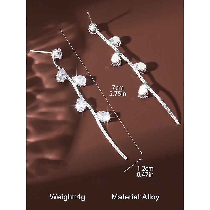 Elegant Long Drop Earrings with Crystal Teardrop Accents - Dangle Earrings for Women2
