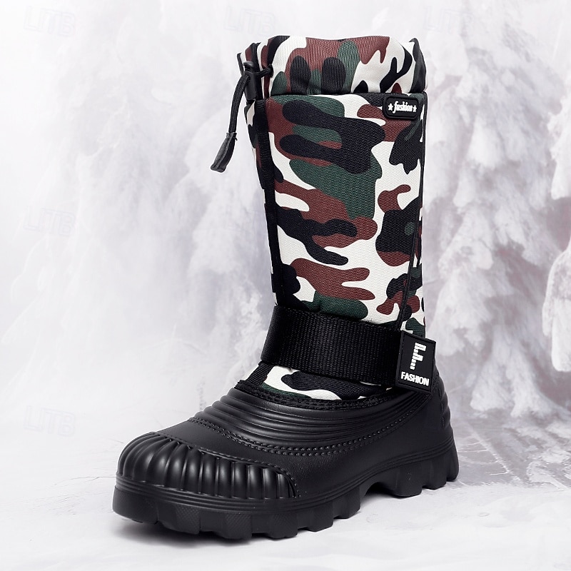 Men's Camo Winter Snow Boots with Waterproof Upper and Plush Lining - Durable Non-Slip Sole, Adjustable Strap, Ideal for Outdoor Activities4