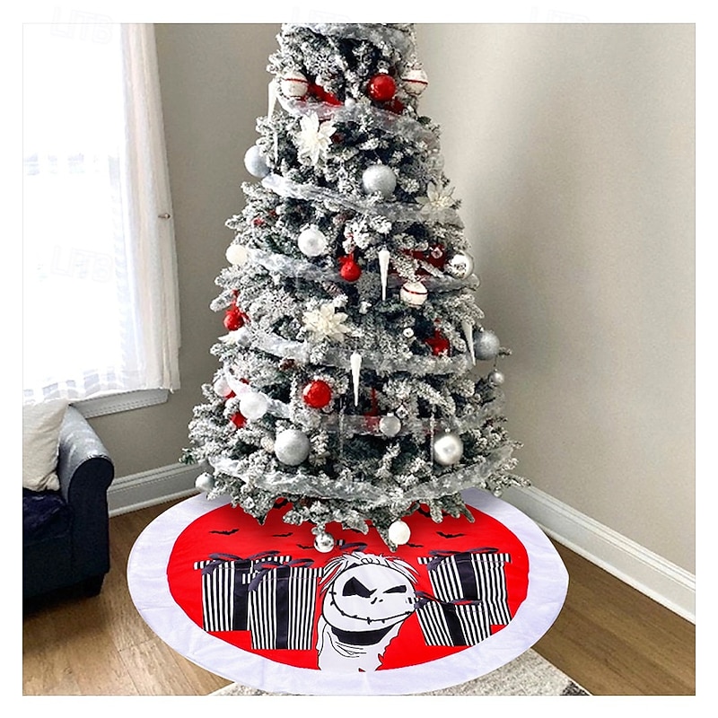 Nightmare Before Christmas Tree Topper/Skirt, Premium Holiday Decorations for Christmas Trees, Jack Skellington & Sally Themed Ornaments, Perfect for Halloween & Christmas Home Decor3
