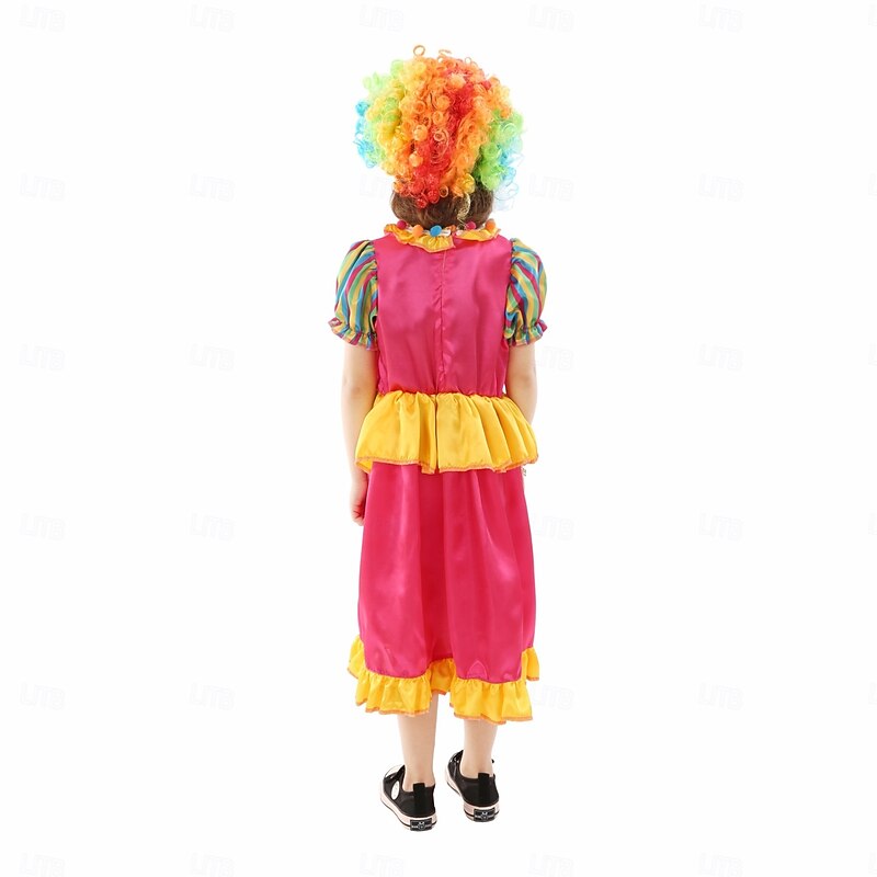 Joker Clown Halloween Outfits Cosplay Wigs Costume Circus Carnival Costume Cosplay Costume Kid's Girls' Halloween Carnival Mardi Gras Easy Halloween Costumes Dress Up3