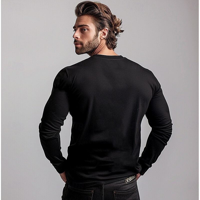 Men's 100% Cotton Graphic Tee Casual Style Classic Style Palm Tree Crew Neck Clothing Apparel Other Prints Outdoor Street Daily Sports Vacation Long Sleeve Fashion Cool Daily Stylish Simple3