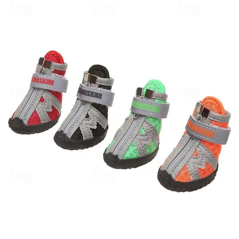 Dog Boots / Shoes Rain Boots Anti-Slip Sneaker Casual / Sporty Color Block For Pets Rubber Black