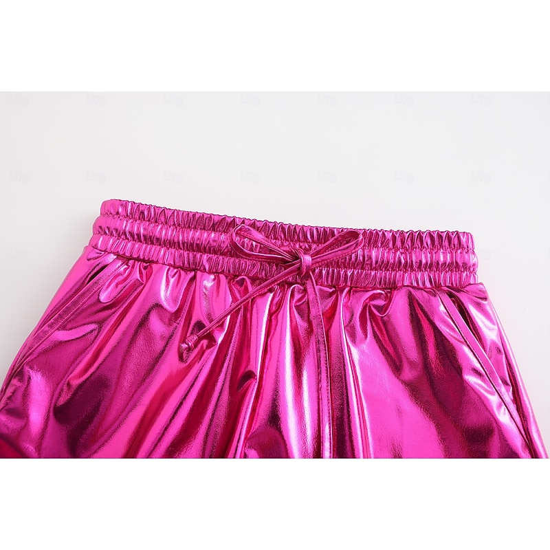 Girls Metallic Shorts Shiny Hot Pants Sparkly Dance Outfits Short Pants3