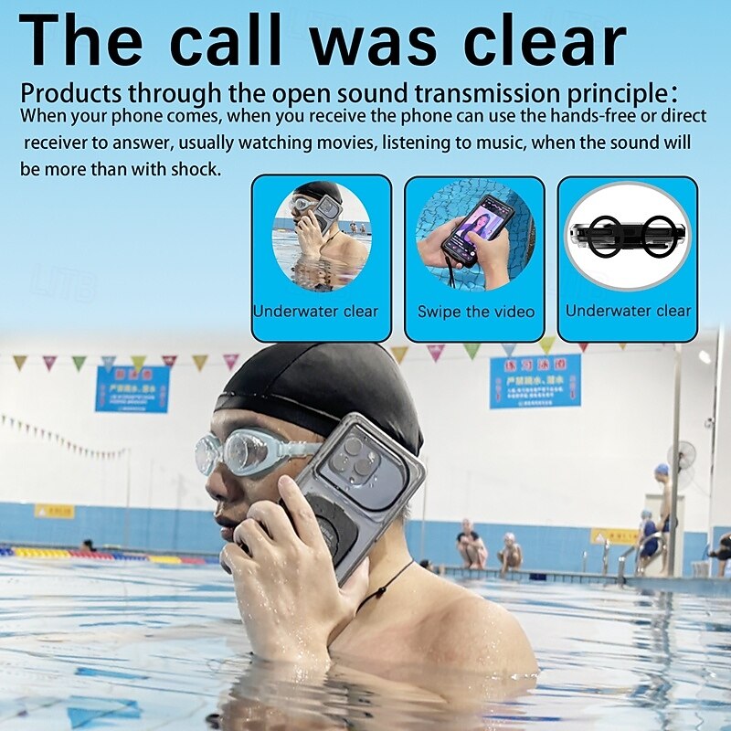 1 Pack Waterproof Phone Pouch Portable Water Resistant Dustproof [30m / 98ft] Phone Case Dry Bag Mobile Rain Cover for For iPhone 14 Pro Max 13 12 Mini 11 Samsung Galaxy S22 Plus S21 FE A73 A532