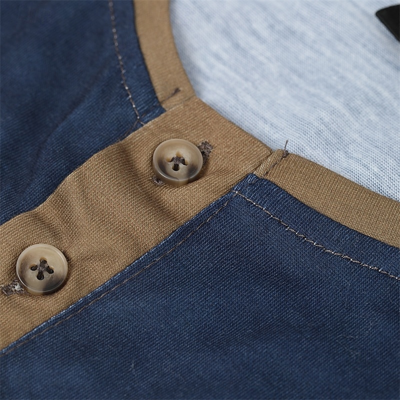 "Don't Piss Off Old People" Humorous Men's Long Sleeve Henley Graphic Tee 10