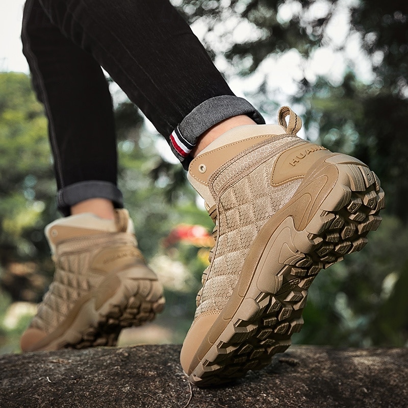 Men's Quilted Hiking Boots - Lightweight, Waterproof, Non-Slip Sole, High-Top Design, Ideal for Outdoor Adventures4