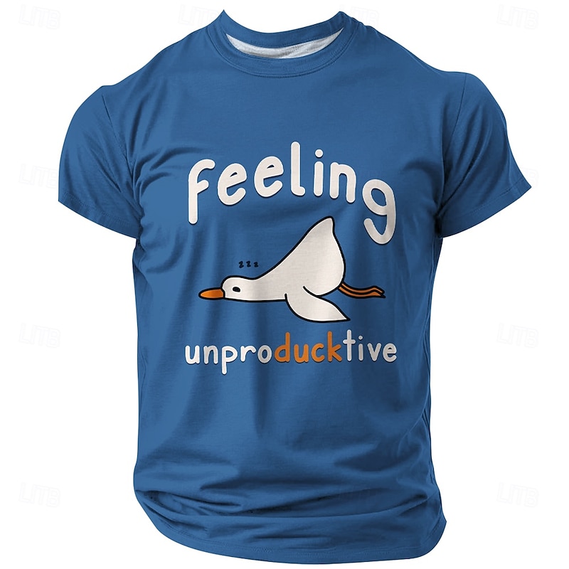 Men's Funny Goose T Shirt Short Sleeve T shirt 3D Print Crew Neck Shirt Fashion Daily Street Daily Black Yellow Blue Summer Spring Clothing Apparel S M L XL XXL XXXL