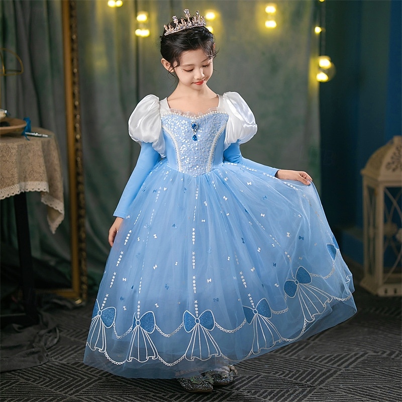 Frozen Princess Fairytale Elsa Flower Girl Dress Theme Party Costume Tulle Dresses Led Light Up Movie Cosplay for Girls' Kid's Christmas New Year Performance Party Birthday3