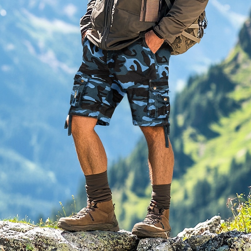 Men's Cargo Shorts Hiking Shorts Pocket Multi Pocket Camouflage Comfort Breathable Short Casual Chino Camouflage Red Yellow camouflage Inelastic