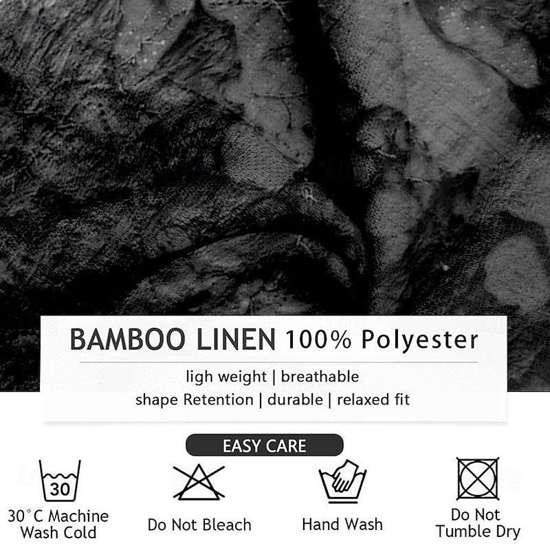 Men's 3D Print Dress Shirt Button Up Shirt Long Sleeve Business Casual Vacation Office Daily Summer Spring &  Fall Grandad Collar Band Collar 3D Print Black White Light Brown Gray3