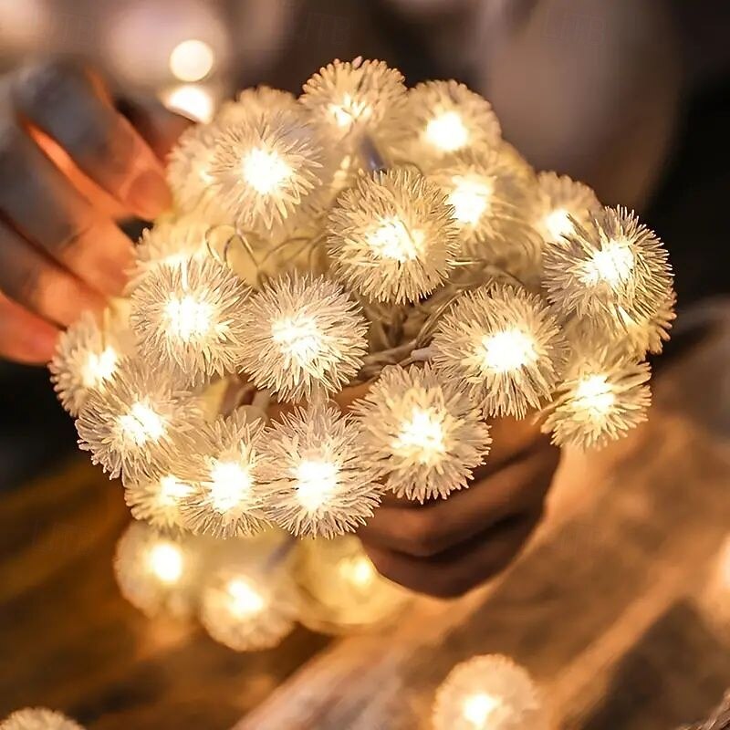 Rose Fairy String Lights LOVE Heart-Shaped Fairy Lights 1.5 10LED 3m 20LED Battery Powered Dandelion Lights Christmas Wedding Birthday Birthday Valentine's Day Home Bedroom Balcony Decoration3