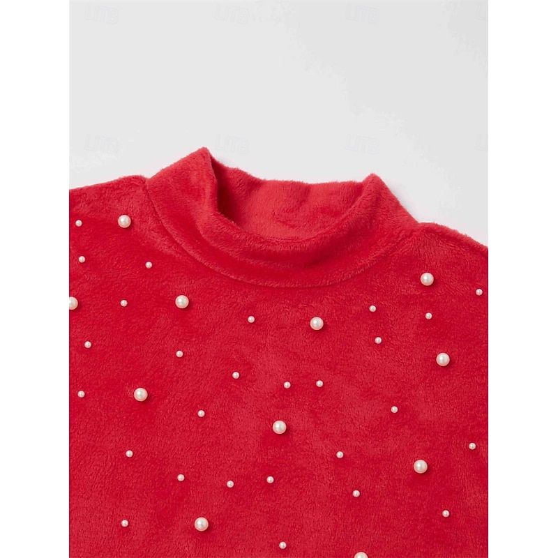 Women's Blouse Pullover Fuzzy High Neck Long Sleeve Comfort Fit Plush Warm Casual Fall Winter4