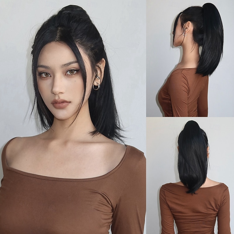 Drawstring Ponytails Women / Classic / Easy dressing Synthetic Hair Hair Piece Hair Extension Straight 20 inch Valentine's Day / Party Evening Wear / Party / Evening