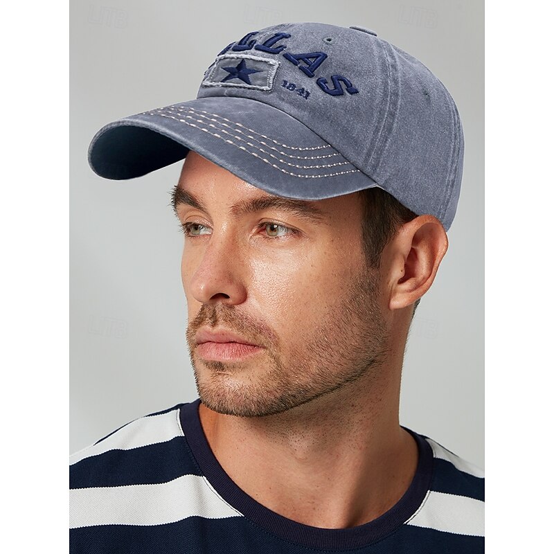 Men's Distressed Denim Baseball Cap with Adjustable Strap - Casual and Stylish Perfect for Everyday Wear2