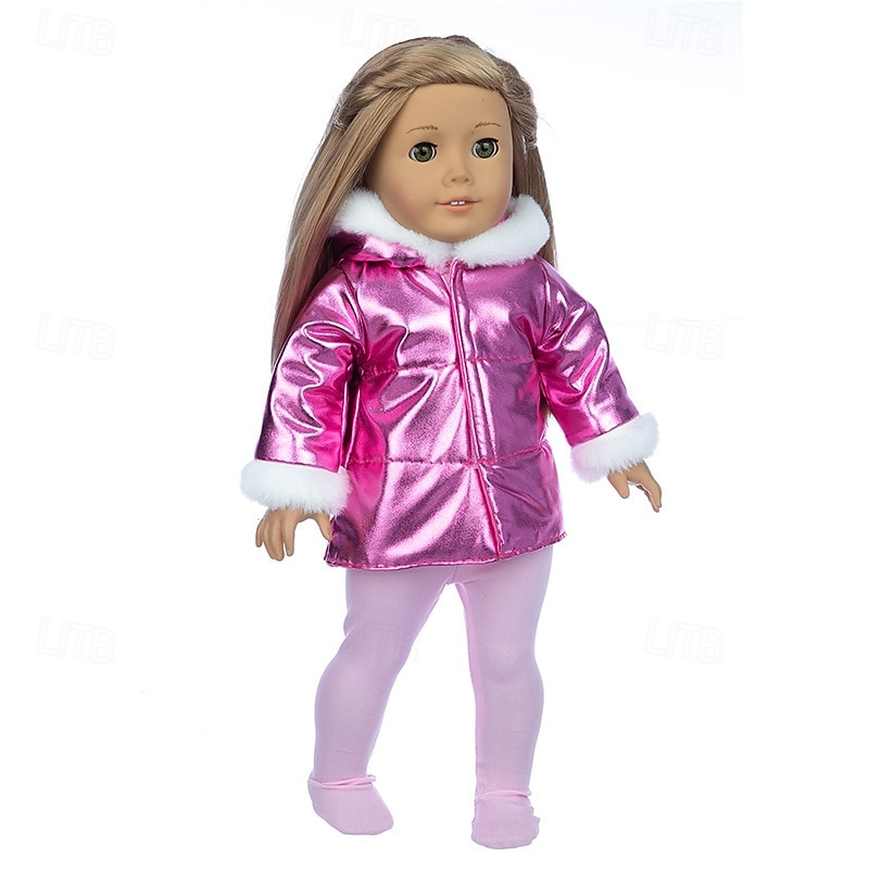 18 Inch Doll Clothes and Accessories Winter Doll Outfits Set Coat Trousers for 18 Inch Doll Girls Gifts(WITHOUT DOLL)2