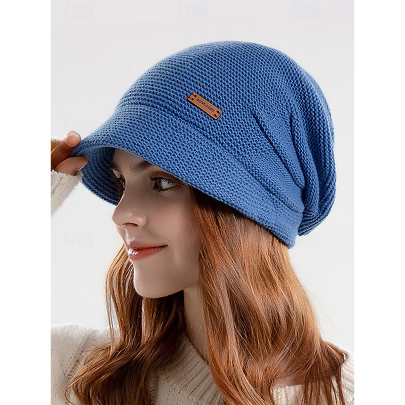 Women's Winter Slouchy Knit Beanie Hat – Cozy and Stylish Warmth with Brim, Ideal for Casual and Outdoor Wear in Cold Weather