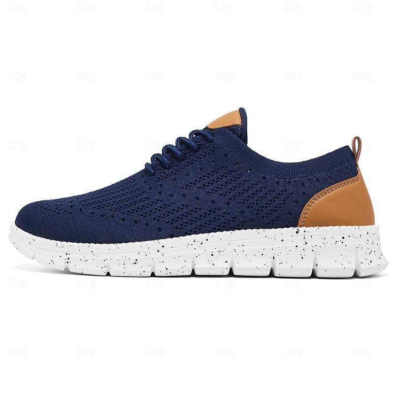 Men's Casual Shoes Walking Casual Knit Comfortable Slip Resistant Breathable Lace-up Black Blue Gray Summer Spring Fall3