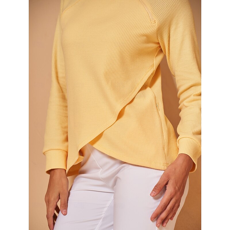 Women's Golf Pullover Sweatshirt Light Pink Yellow Dark Navy Long Sleeve Top Ladies Golf Attire Clothes Outfits Wear Apparel4