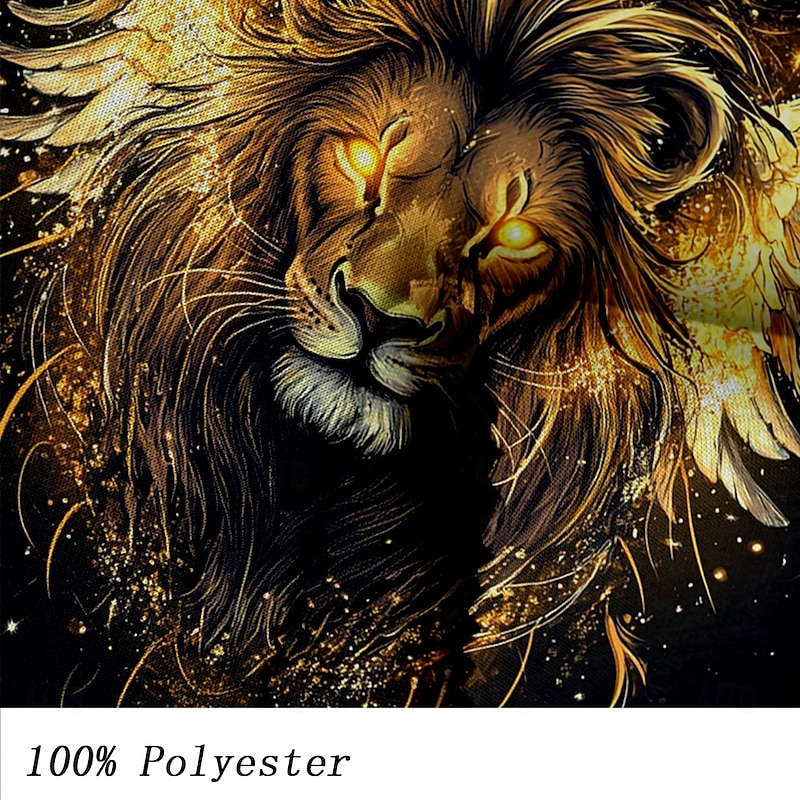 Men's Lion Hoodies Sweatshirt Fashion Cool Long Sleeve Crew Neck Party Holiday Streetwear Black Drawstring Fall Winter Designer3