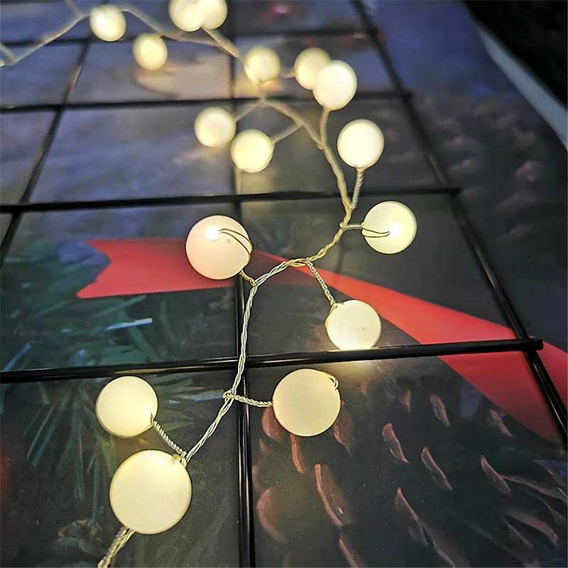 3m 100 LED Battery-Powered Fairy Ball Lights, Waterproof Outdoor Ball String Lights Garland for Christmas Tree, Garden, Festoon Xmas Decoration3