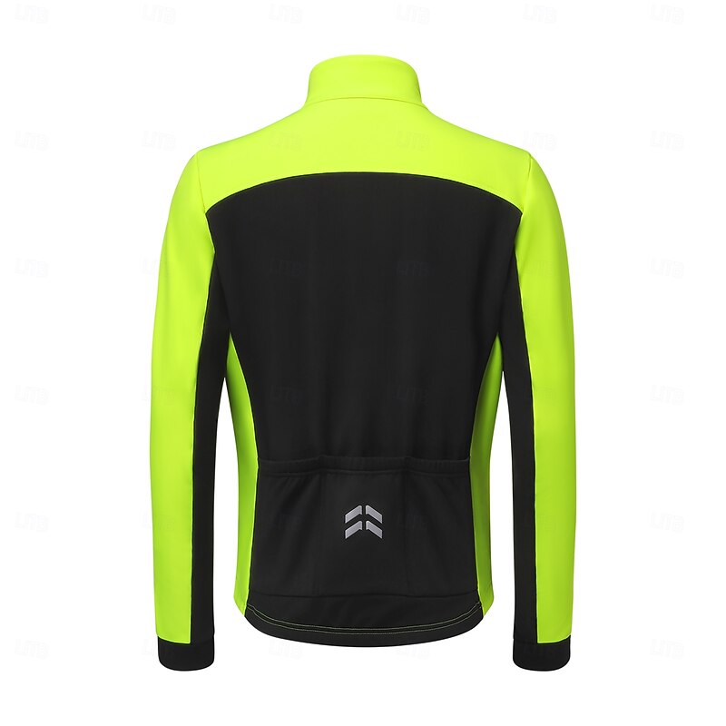 Arsuxeo Men's Cycling Jacket Fleece Jacket Winter Cycling Warm Moisture Wicking Breathability Bike Jacket Hoodie Mountain Bike MTB Road Bike Cycling City Bike Cycling Black Orange Green Bike Wear4