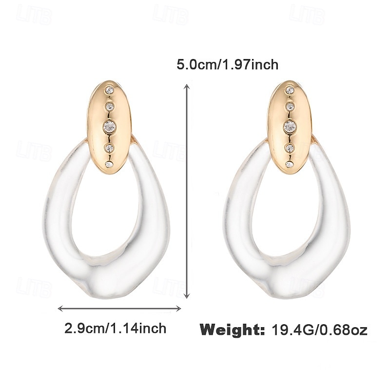 Women's Gold Tone Crystal and Acrylic Hoop Earrings - Trendy and Versatile for Everyday Wear3