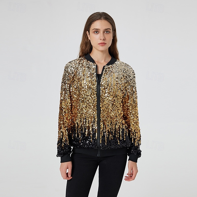 Retro Vintage 1970s Coat Masquerade Sequins Fancy Dress Women's Halloween Carnival Masquerade Party Pride Parade Pride Month Adults' Coat2