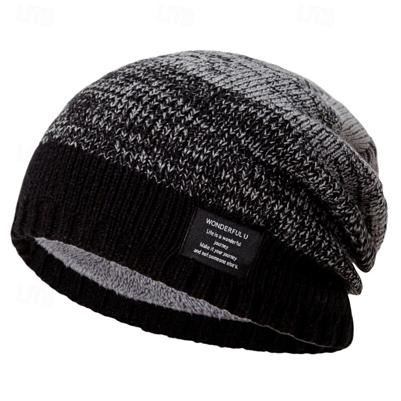 Men's Unisex Beanie Hat Winter Hats Beanies Skull Cap Knit Hat Red khaki Acrylic Fibers Knitted Cozy Daily Wear Going out Color Block Warm2