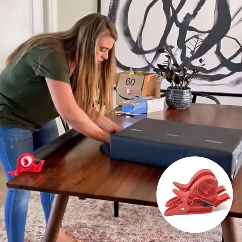 1 Pair Wrapping Paper Holder & Tape Dispenser for Christmas, Tabletop Gift Wrap Clamp for Easier Gift Wrapping This Holiday4