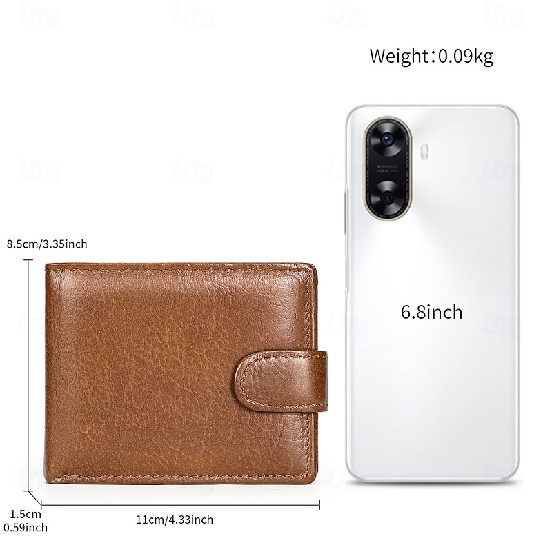 Genuine leather wallet top layer cowhide coin purse multi card horizontal wallet high-end business wallet suitable for both men and women perfect holiday gift3