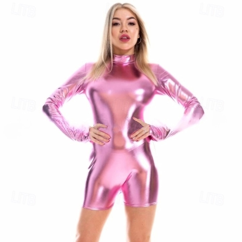 1980s Hip Pop Shiny Metallic Romper Bodysuits Jumper Disco Fancy Dress Women's Carnival Costume Carnival Mardi Gras Performance Party Pride Parade Adults' Leotard / Onesie2