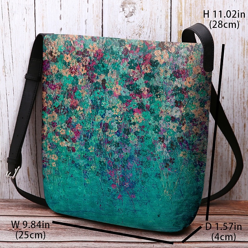 Women's Artistic Floral Print Crossbody Bag - Vibrant Vintage-Style Design with Adjustable Strap, Perfect for Everyday and Casual Outings3