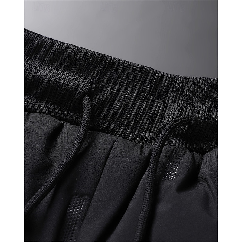 Men's Sherpa Fleece Pants Sweatpants Joggers Trousers Pocket Drawstring Elastic Waist Plain Comfort Warm Sports Outdoor Daily Fashion Casual Black 1# Black Micro-elastic4
