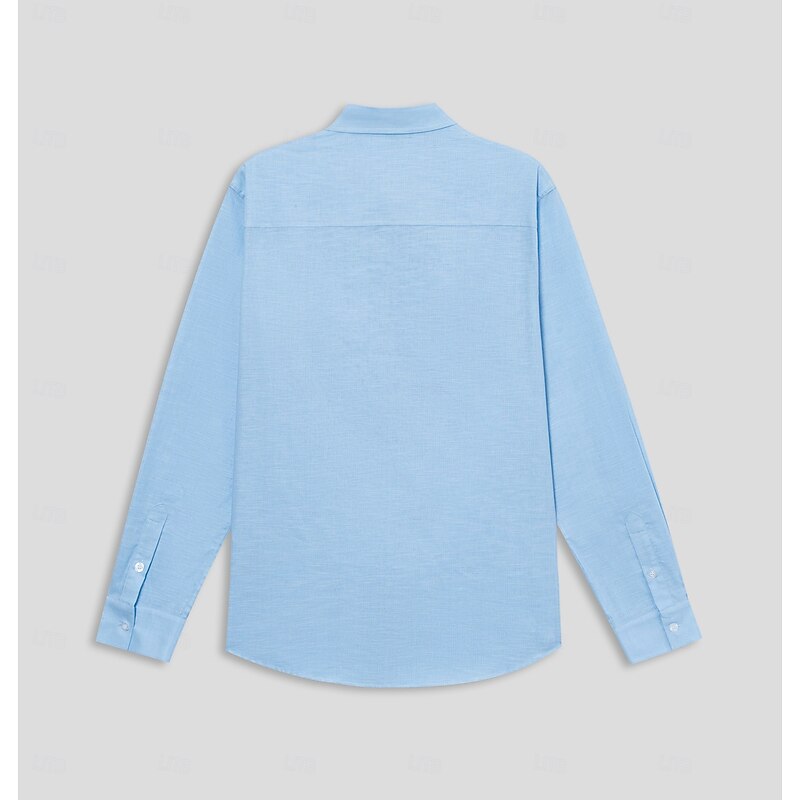 Men's Shirt Cotton Linen Shirt Starfish Outdoor Vacation White Sky Blue Long Sleeve Rolled collar Summer Spring Clothing Apparel Buttons3