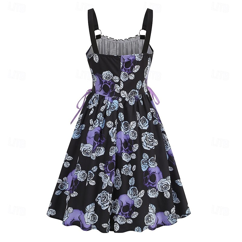 Elegant Retro Vintage 1950s Dress Masquerade Flower / Floral Fancy Dress Women's Carnival New Year Masquerade Casual Daily Bachelorette Party Adults' Dress4