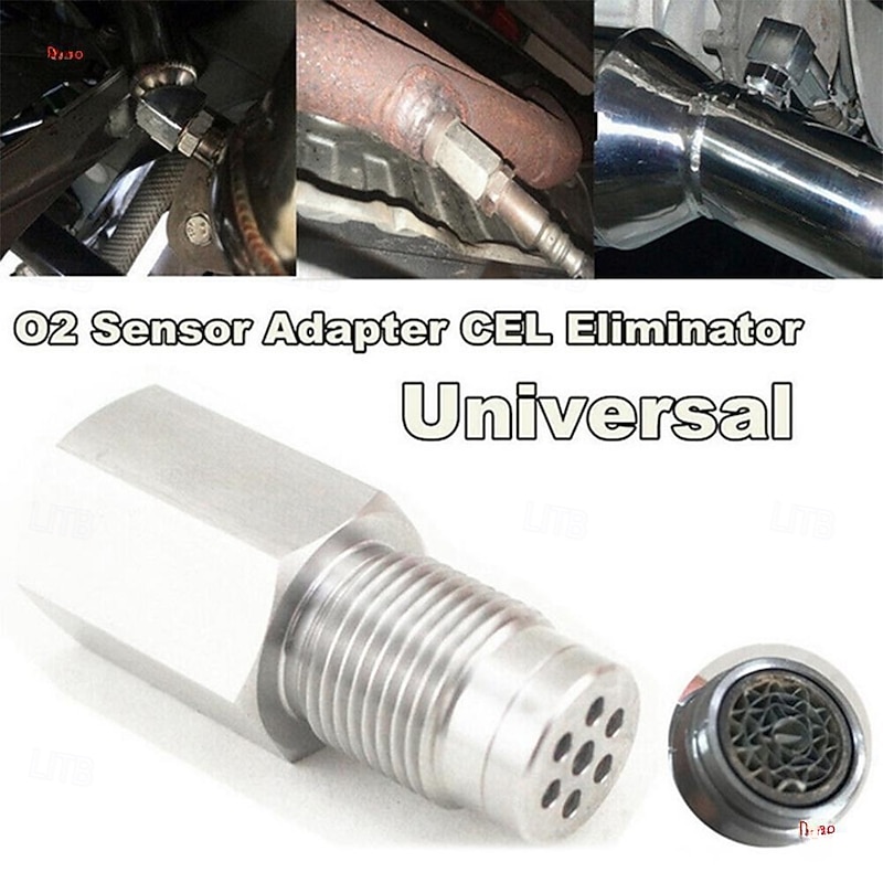 M18x1.5 Oxygen Sensor Thread Adapter Stainless Steel Universal Mini Catalyst Converter Emulator Extension Spacer